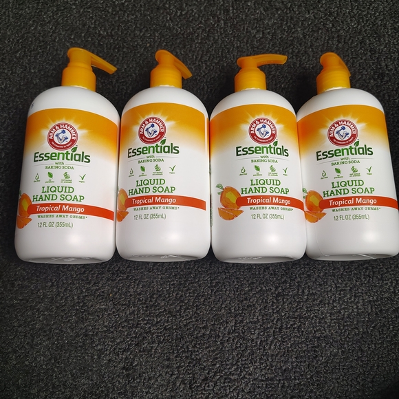 4 Arm & Hammer Essentials TROPICAL MANGO Scent Liquid Hand Soap 12 FL oz NEW - Picture 1 of 2